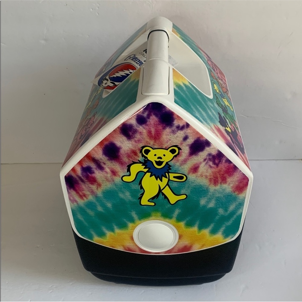 Igloo White and Black Cooler with Grateful Dead Tie-Dye Dancing Bears - Picture 3 of 5